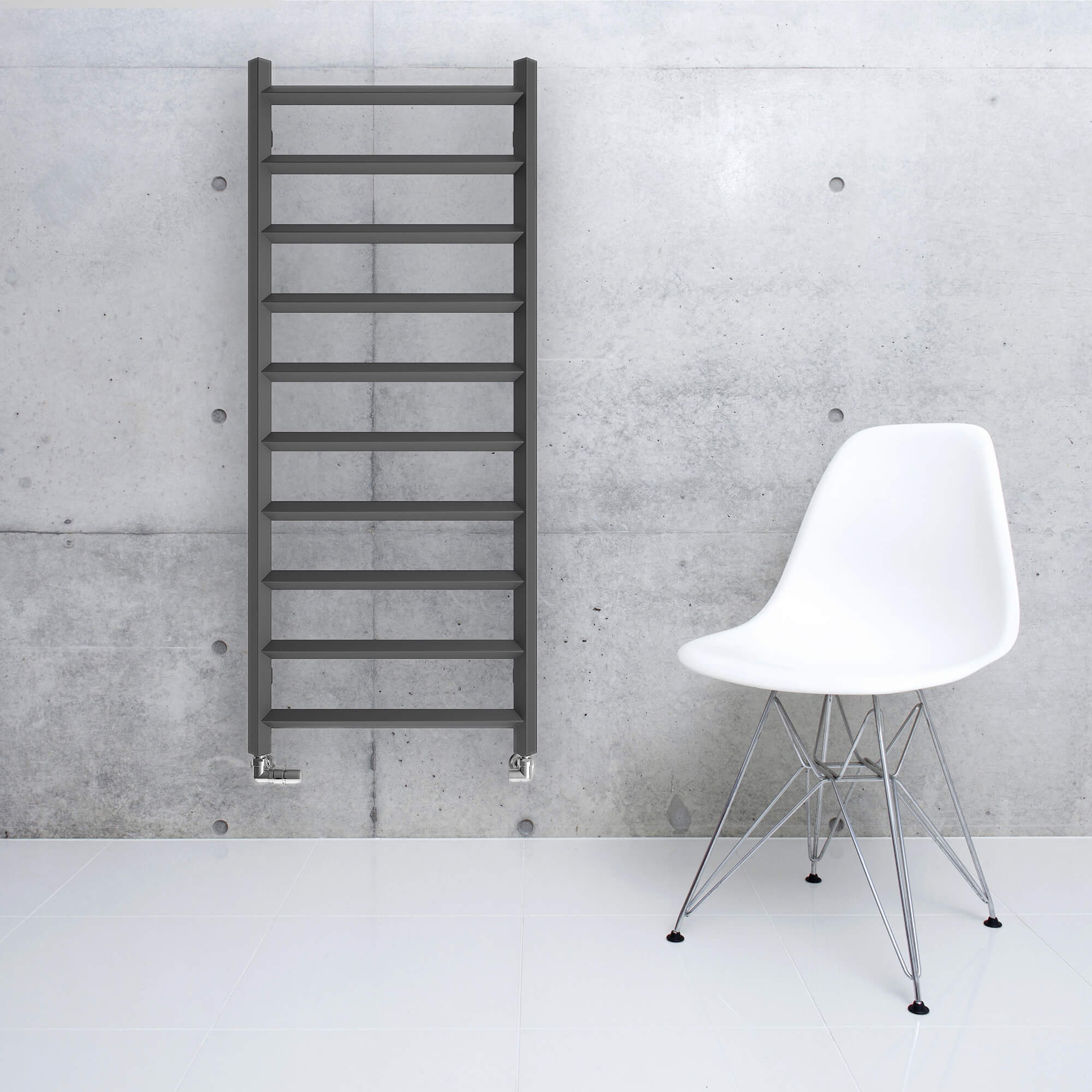 Terma Crystal Ladder Heated Towel Rail - Modern Grey - 1200 x 500mm