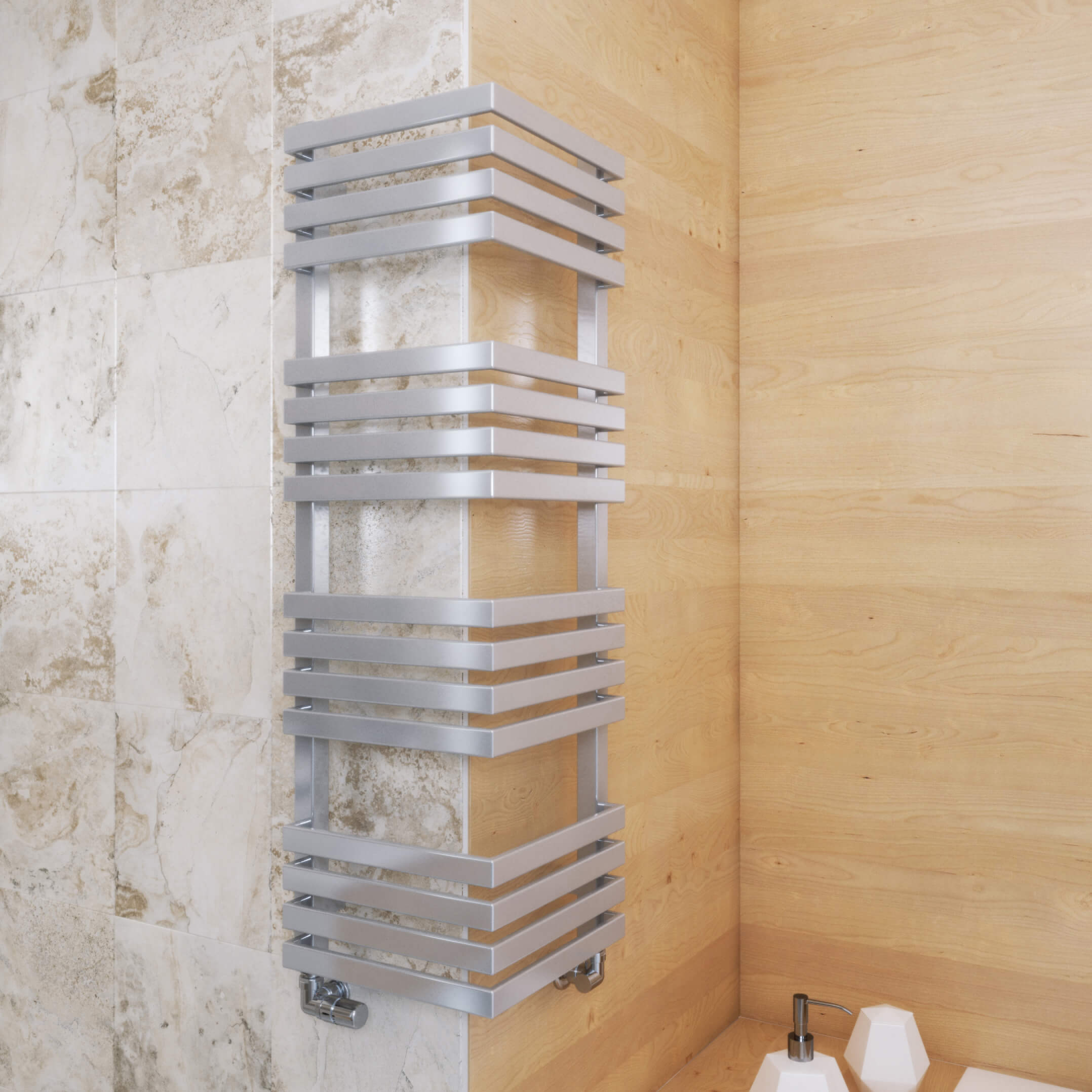 Terma Outcorner Designer Heated Towel Rail - Chrome - 1005 x 300mm