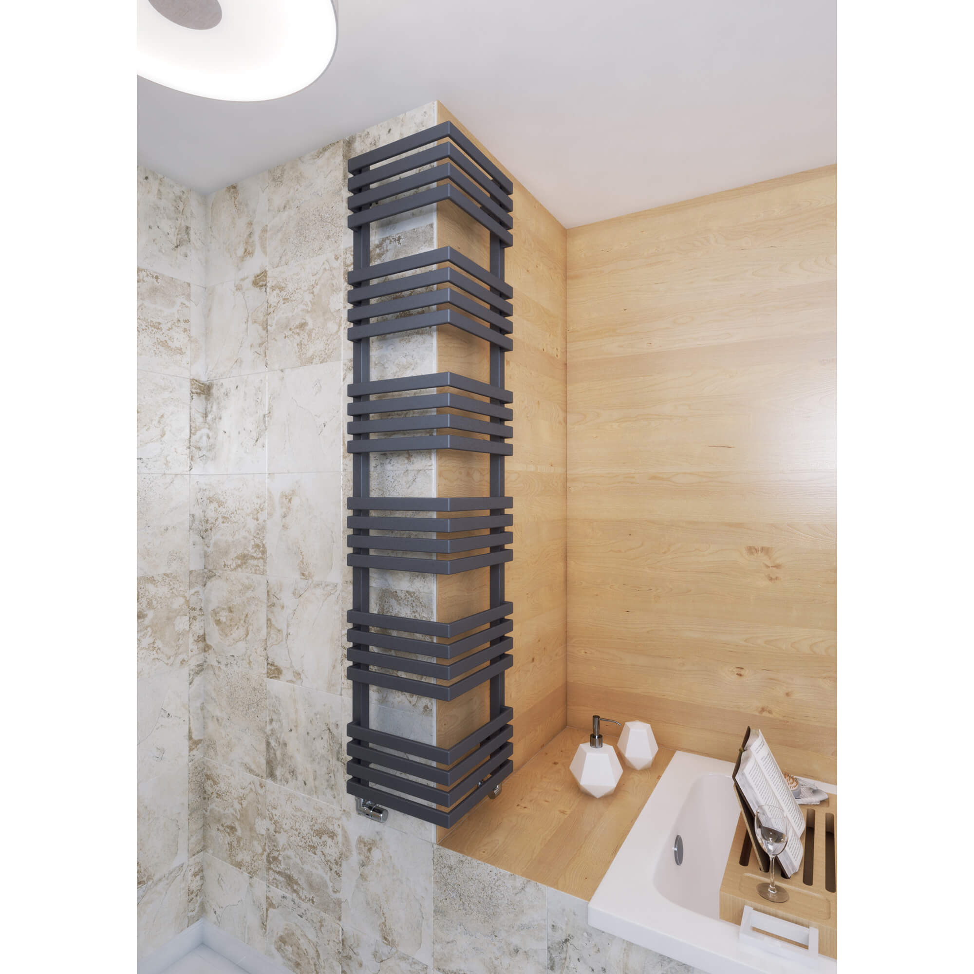 Terma Outcorner Designer Heated Towel Rail - Modern Grey - 1545 x 300mm