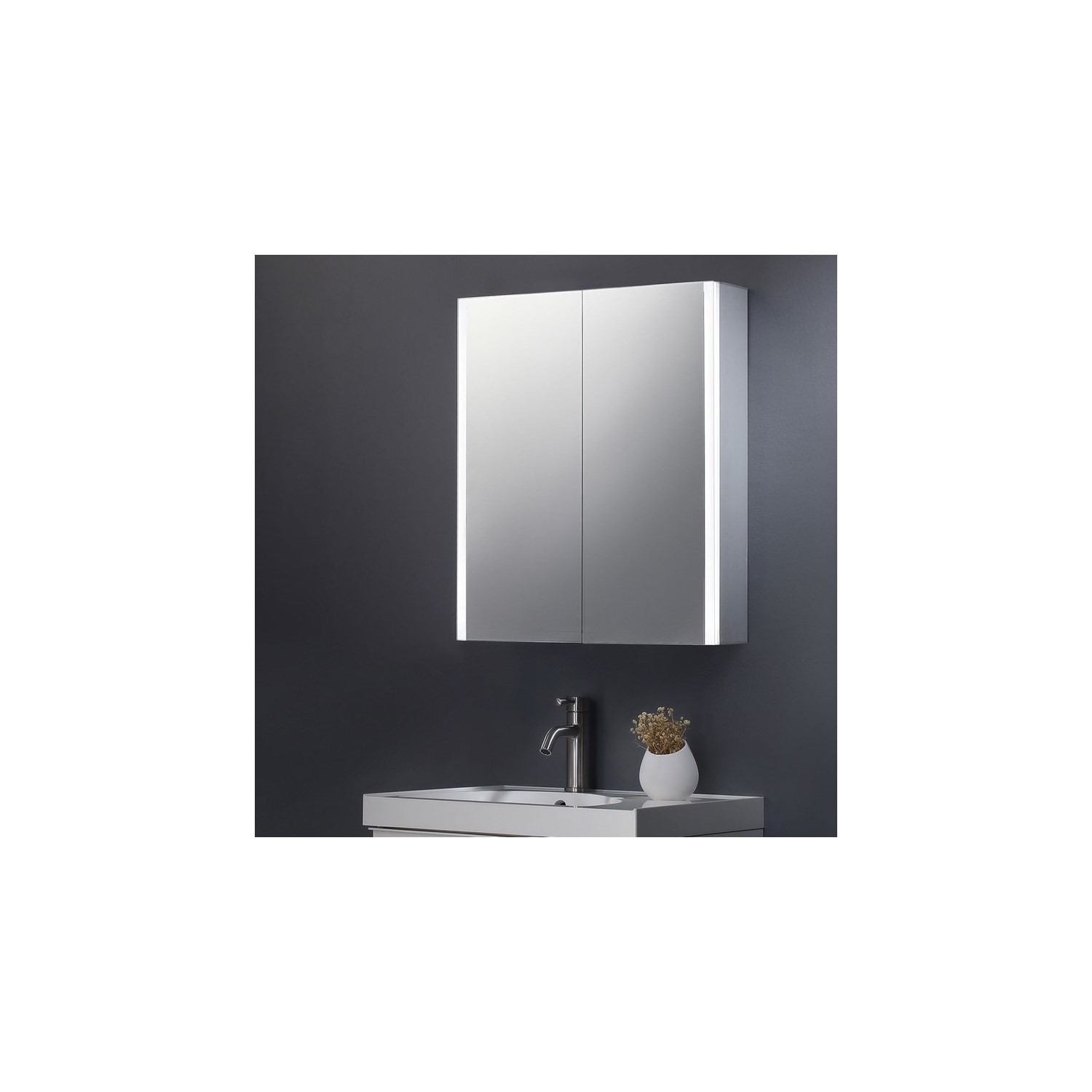 Harbour Icon Double Door LED Bathroom Mirror with Shaver Socket